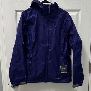Eddie Bauer Deep Purple Hooded Rain Jacket